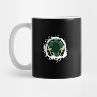 Headphones Art, Green Vintage Mug